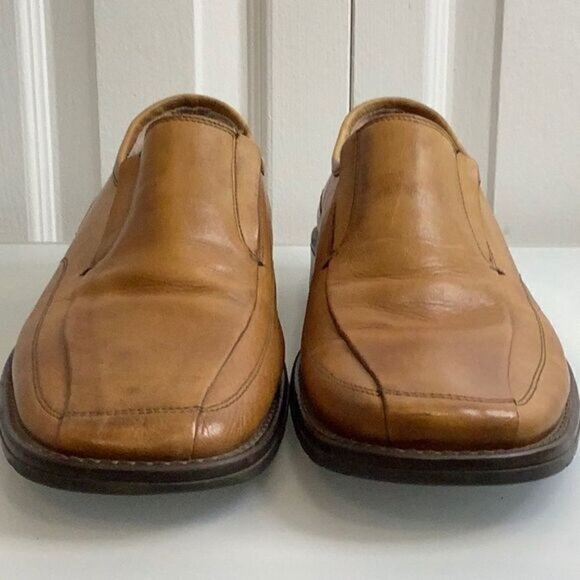 FEETFIRST MENS TAN LEATHER LOAFERS SLIP ONS MADE IN ITALY SIZE 43 - Picture 8 of 13